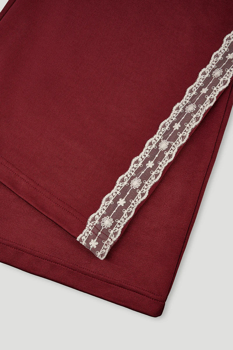 OH APRIL Kael Lace Trackpants Merlot