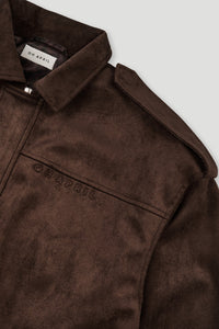 OH APRIL Katie Vegan Suede Leather Jacket Truffle