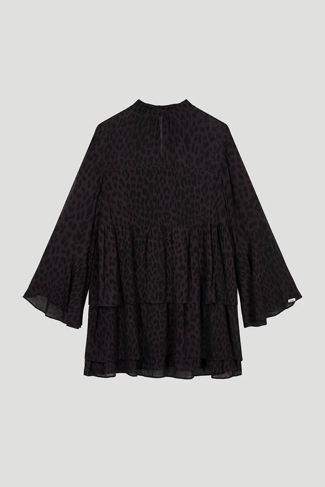 OH APRIL Lavinia Volant Dress Leo Truffle