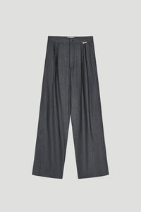 OH APRIL Leana Pleated Trousers Pinstripe
