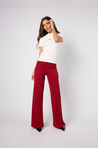 OH APRIL Loui Flared Pants Maroon