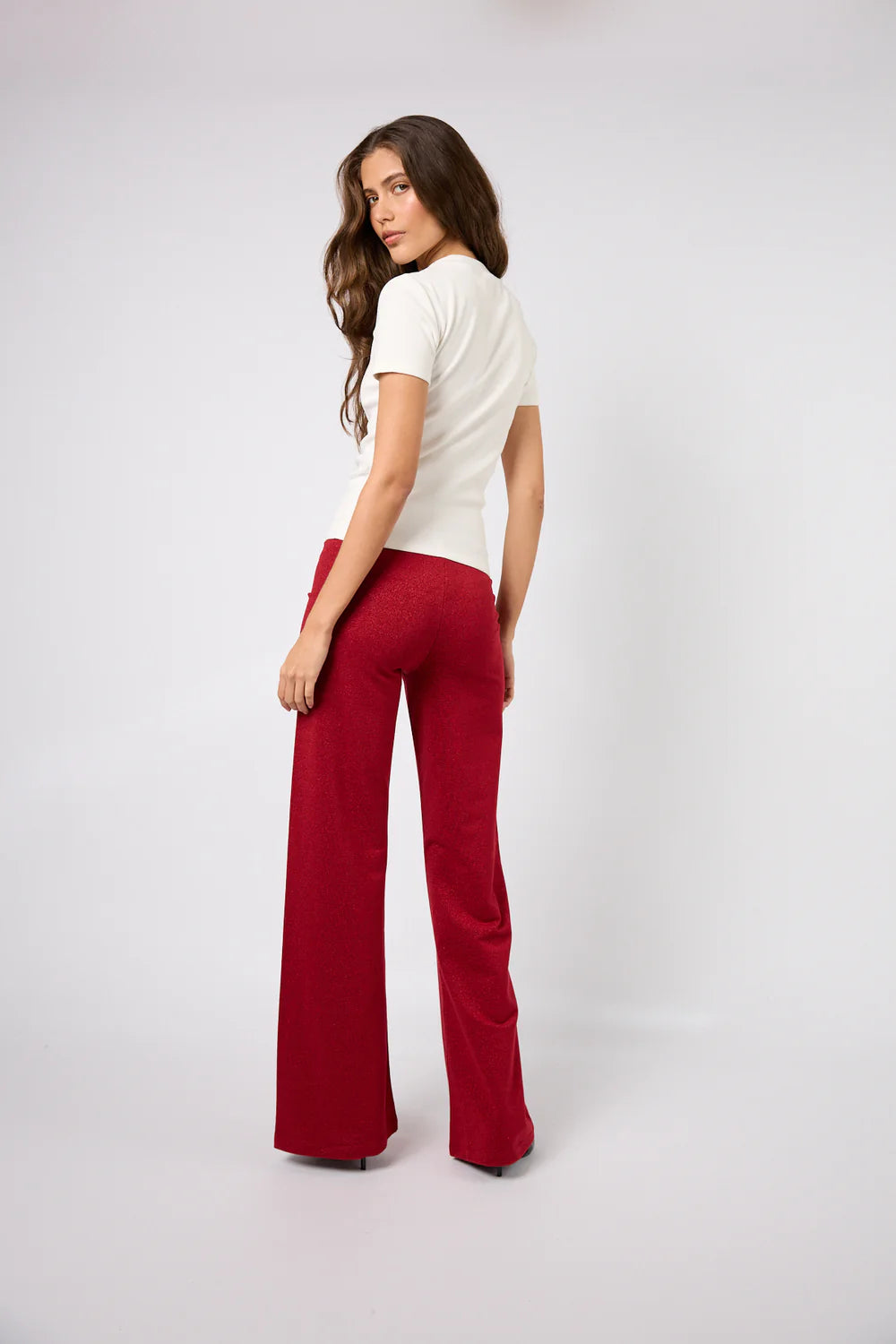 OH APRIL Loui Flared Pants Maroon