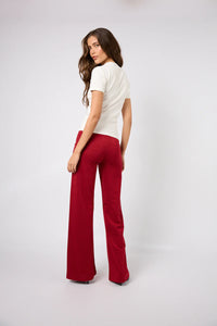 OH APRIL Loui Flared Pants Maroon
