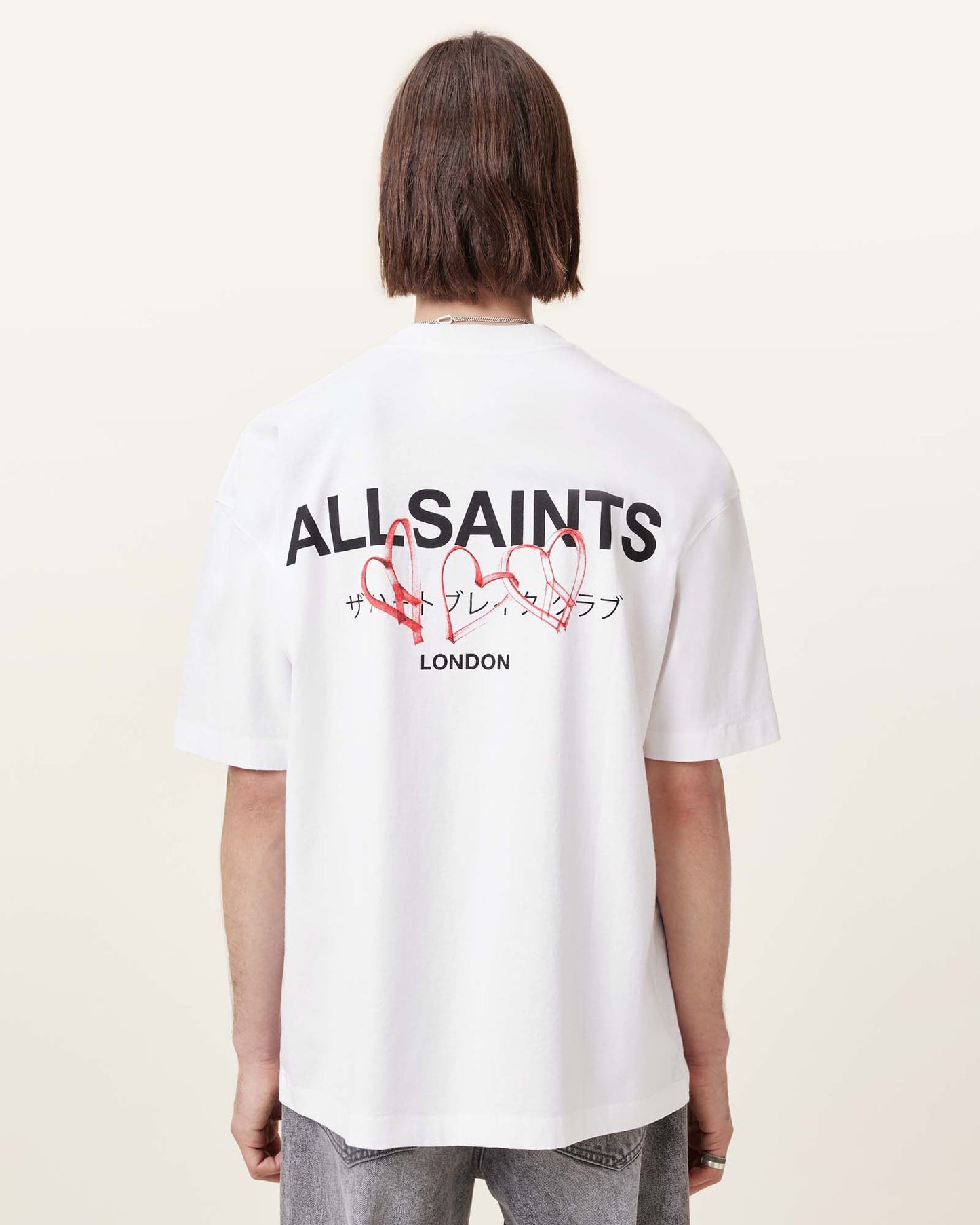 Allsaints Amore Underground Oversized T-Shirt Optic White