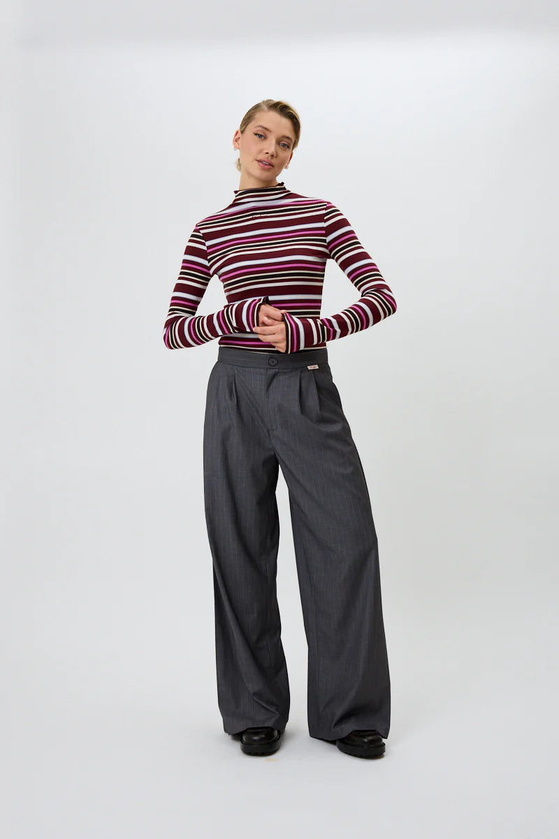 OH APRIL Milou Longsleeve Merlot Stripe