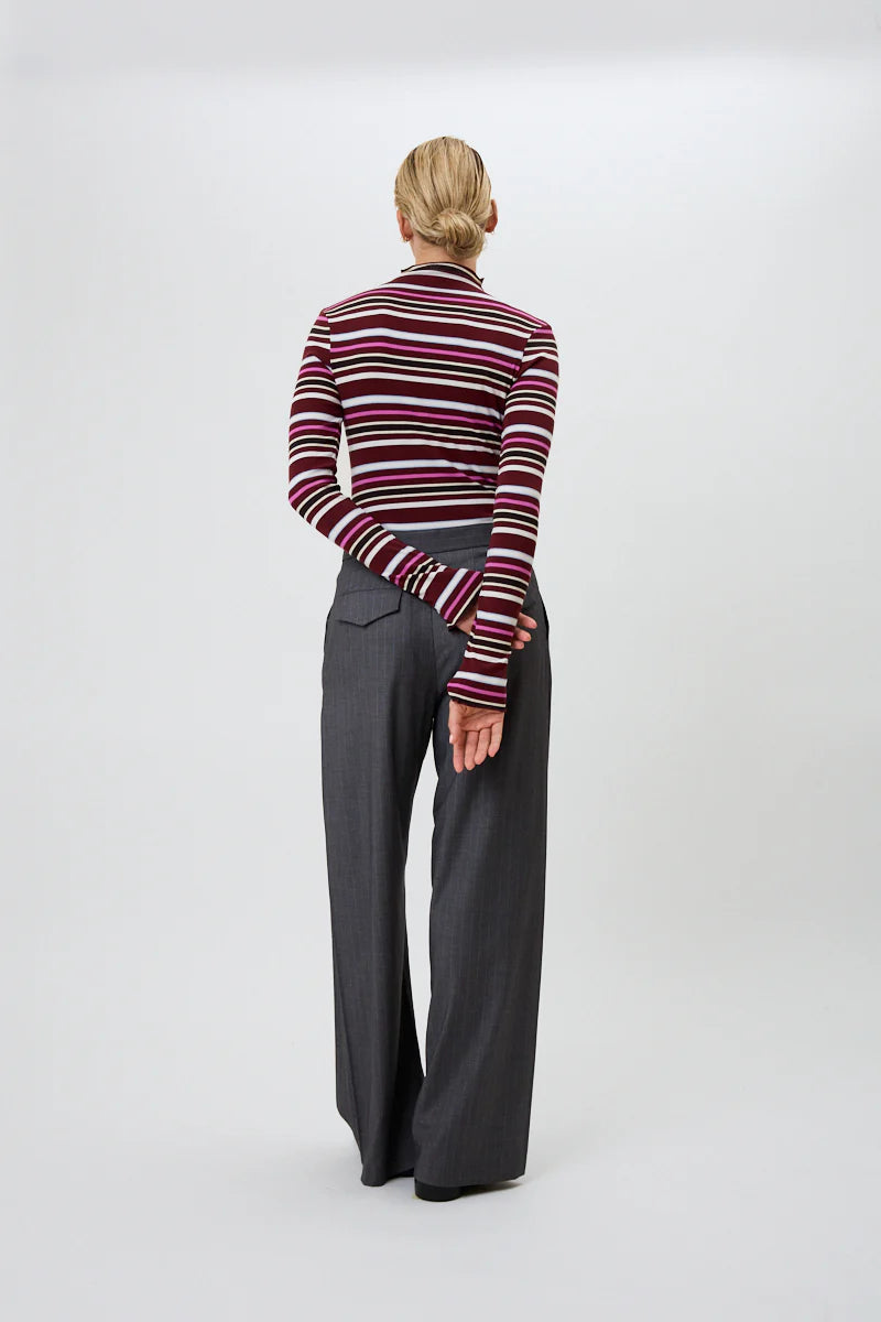 OH APRIL Milou Longsleeve Merlot Stripe