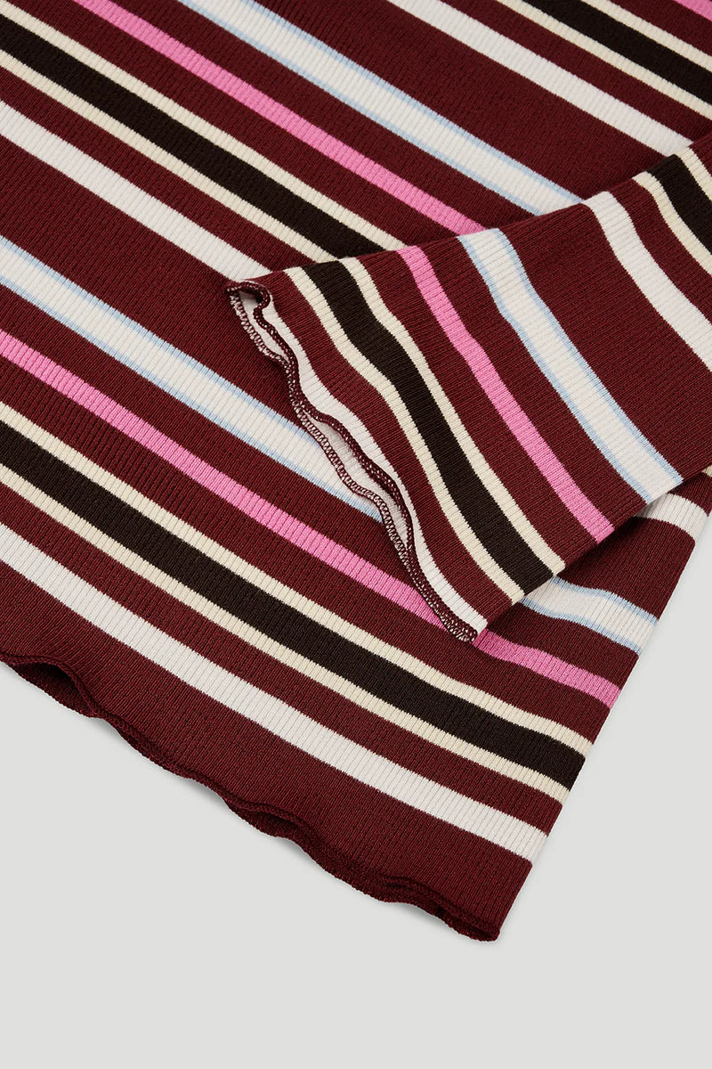 OH APRIL Milou Longsleeve Merlot Stripe
