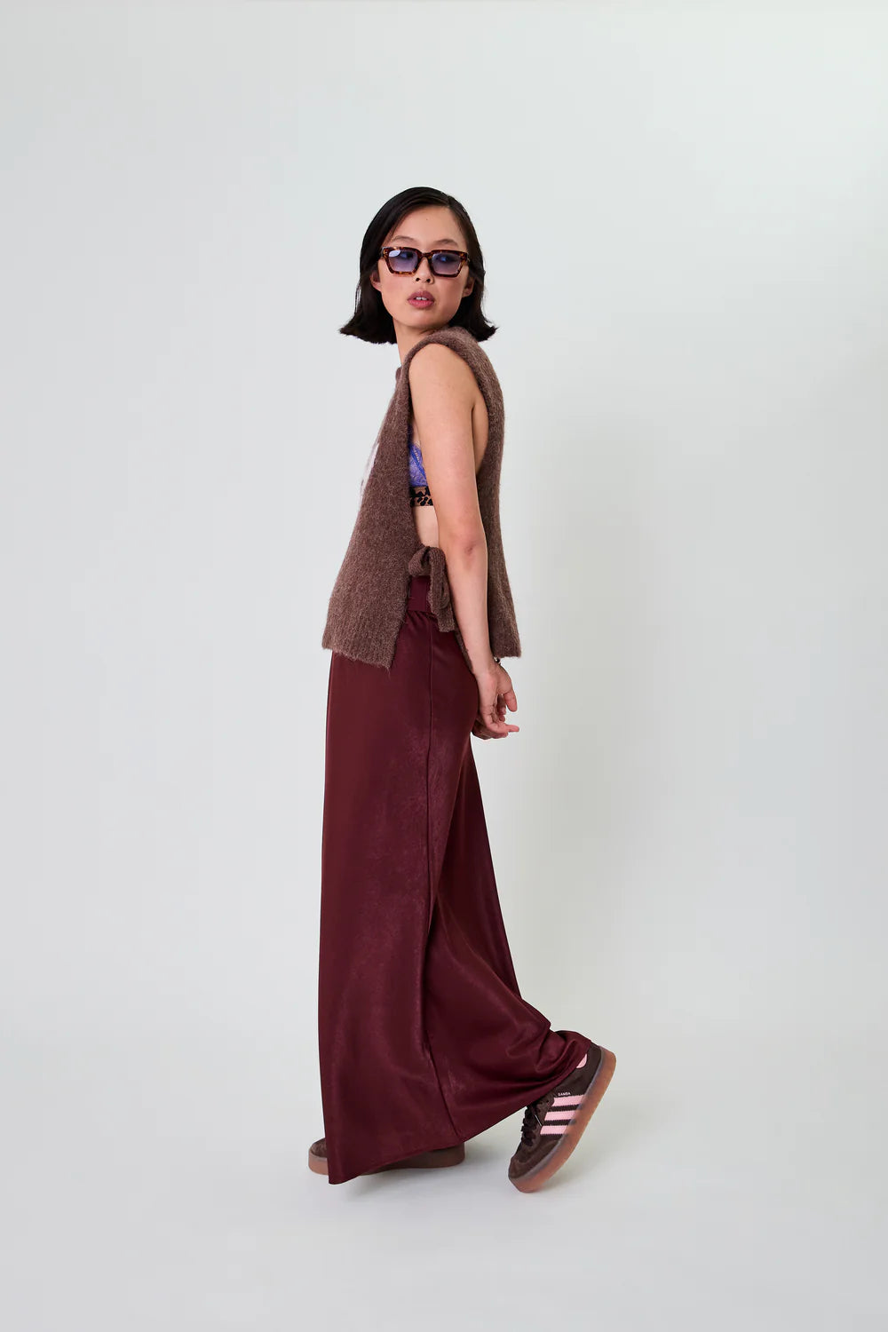 OH APRIL Moxie Tie Vest Brown