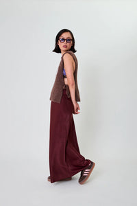 OH APRIL Moxie Tie Vest Brown