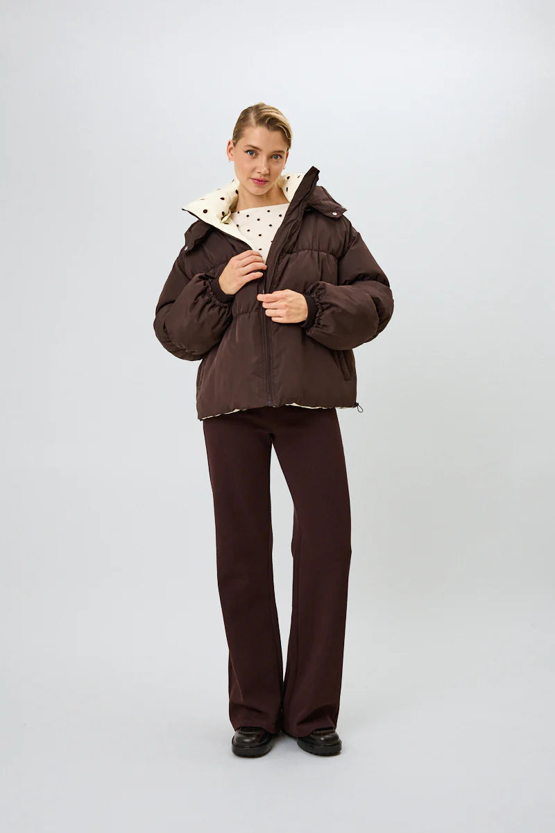 OH APRIL Nicky Puffer Jacket Truffle/Polkadots