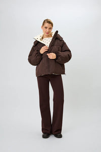 OH APRIL Nicky Puffer Jacket Truffle/Polkadots
