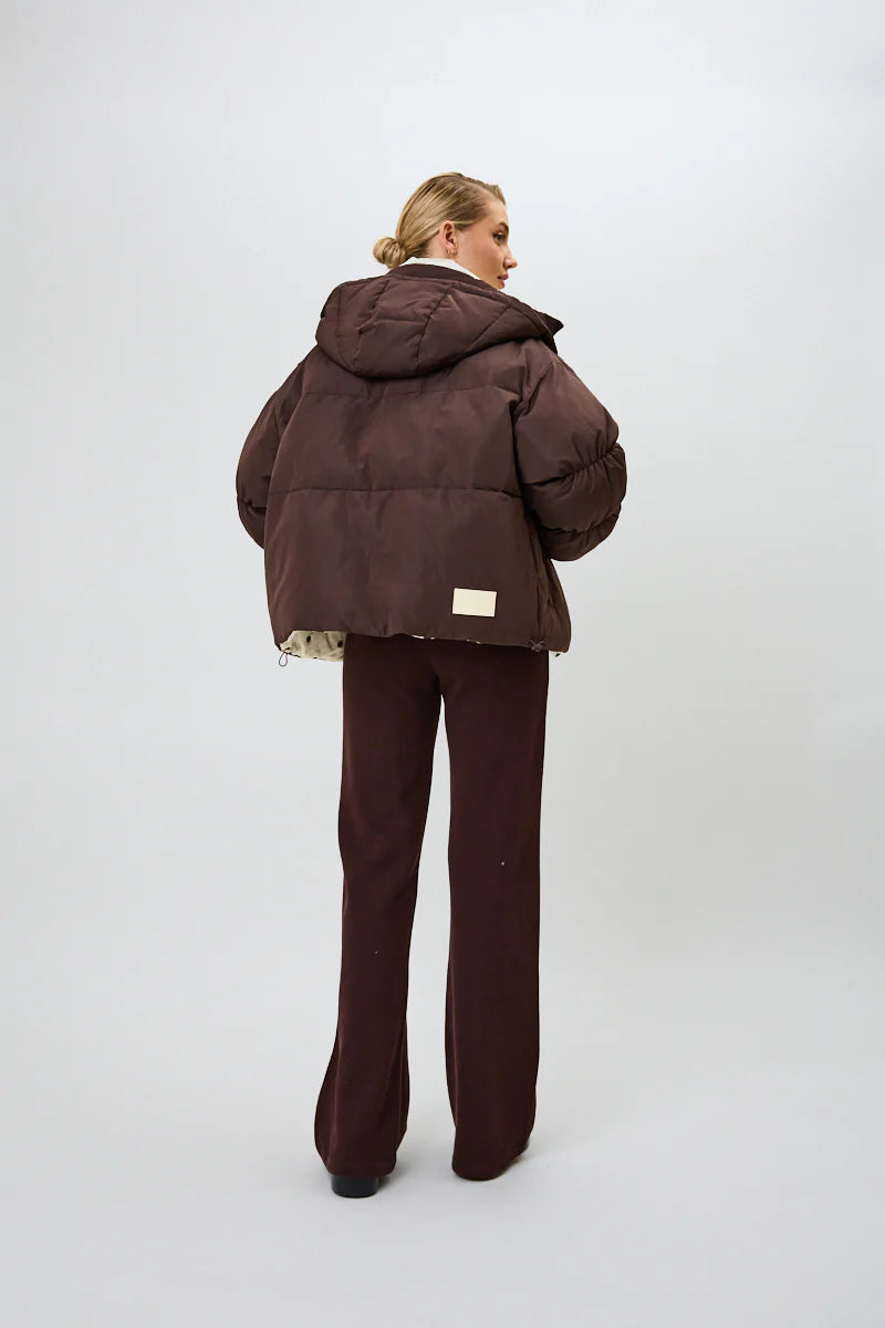 OH APRIL Nicky Puffer Jacket Truffle/Polkadots