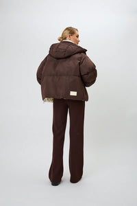 OH APRIL Nicky Puffer Jacket Truffle/Polkadots