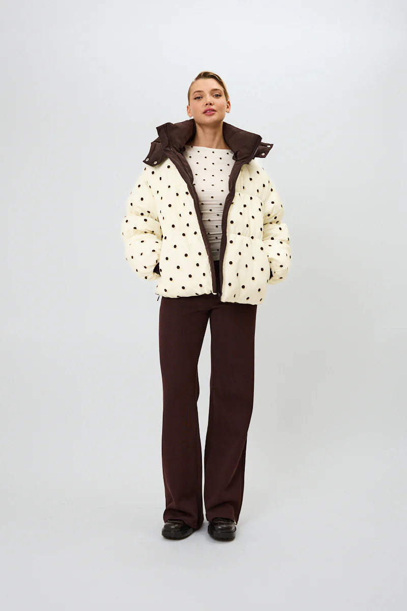 OH APRIL Nicky Puffer Jacket Truffle/Polkadots