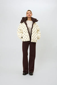 OH APRIL Nicky Puffer Jacket Truffle/Polkadots