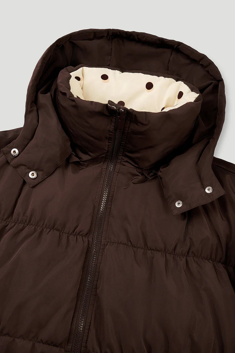 OH APRIL Nicky Puffer Jacket Truffle/Polkadots