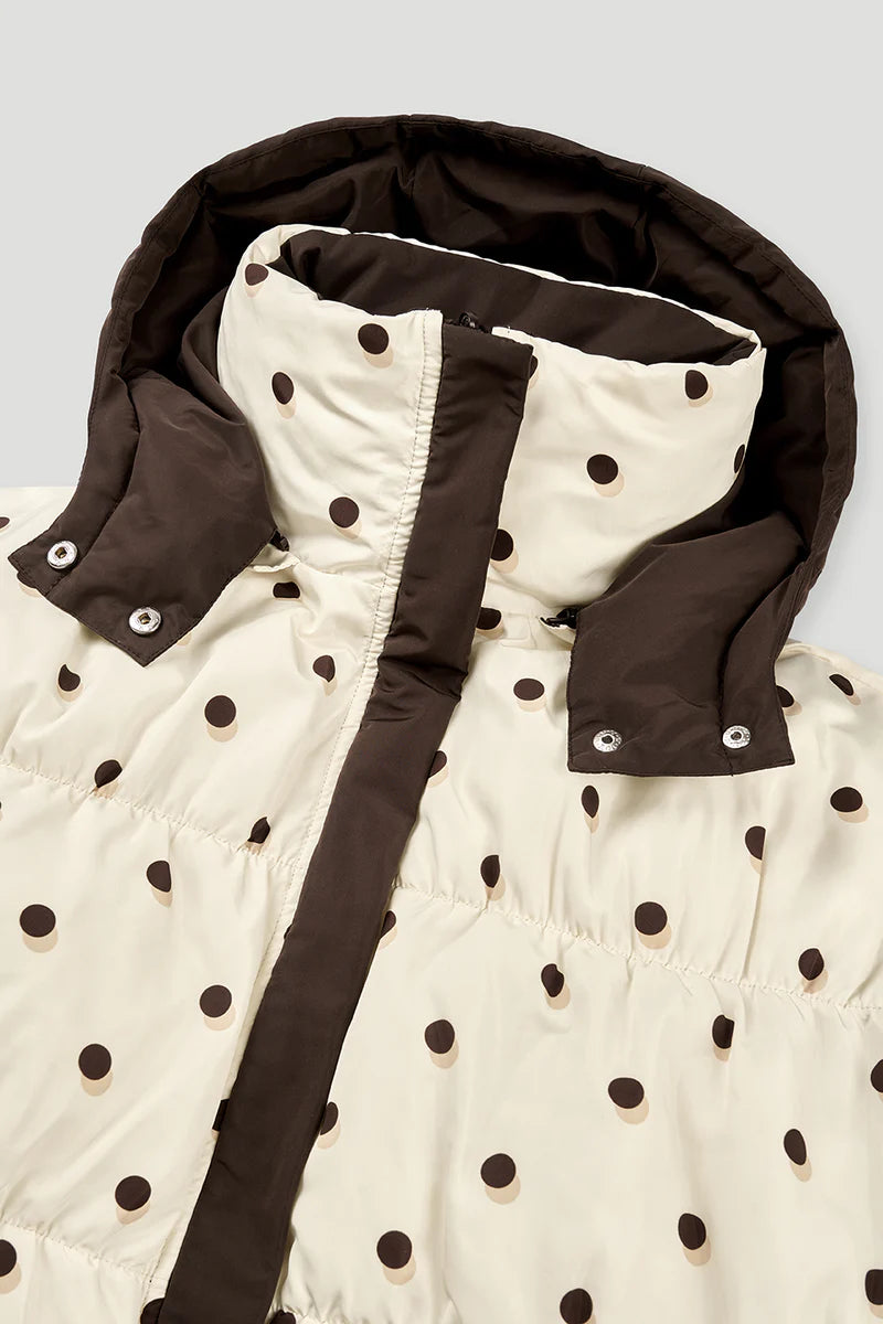 OH APRIL Nicky Puffer Jacket Truffle/Polkadots
