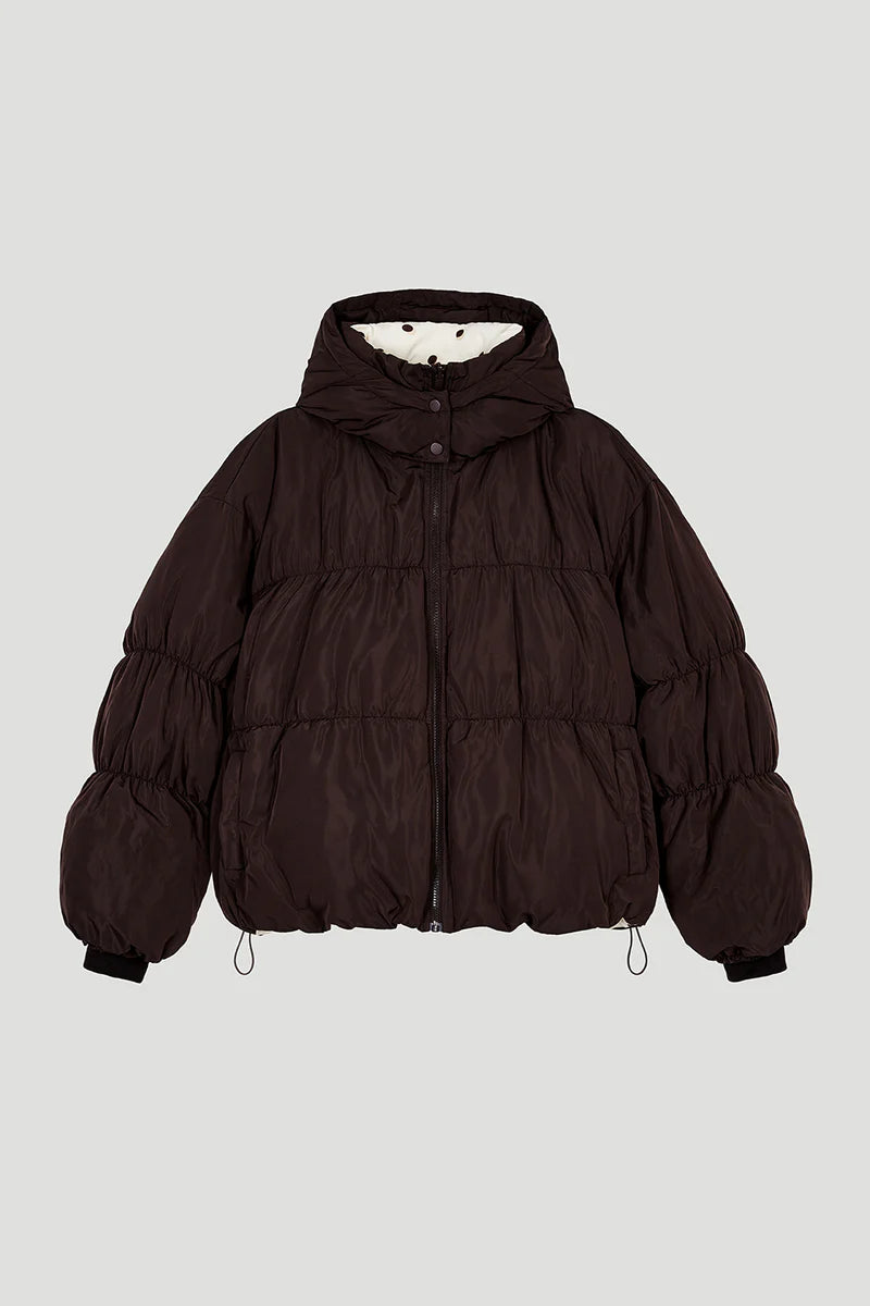 OH APRIL Nicky Puffer Jacket Truffle/Polkadots