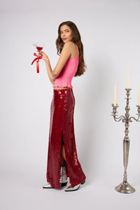 OH APRIL Nika Skirt Maroon