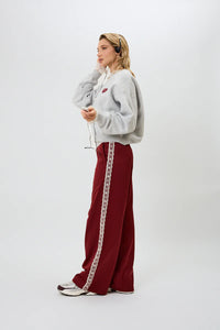OH APRIL Kael Lace Trackpants Merlot