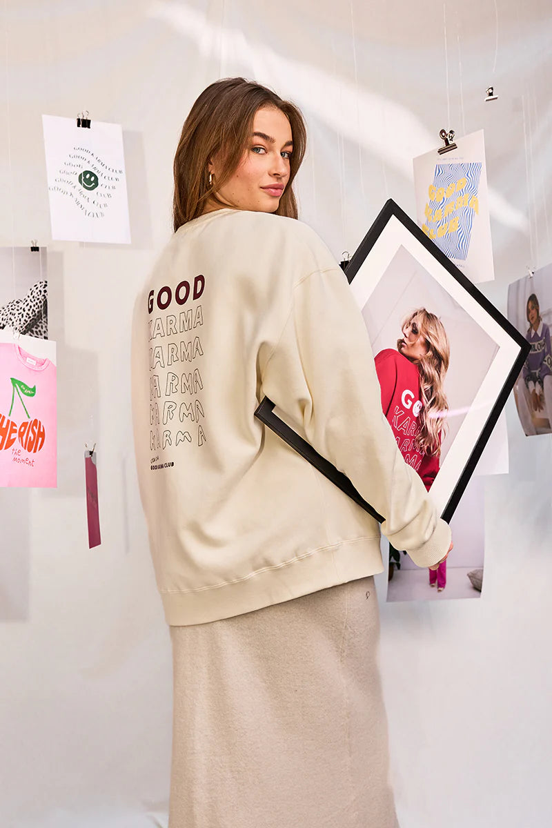 OH APRIL OV Sweater Good Karma Off White