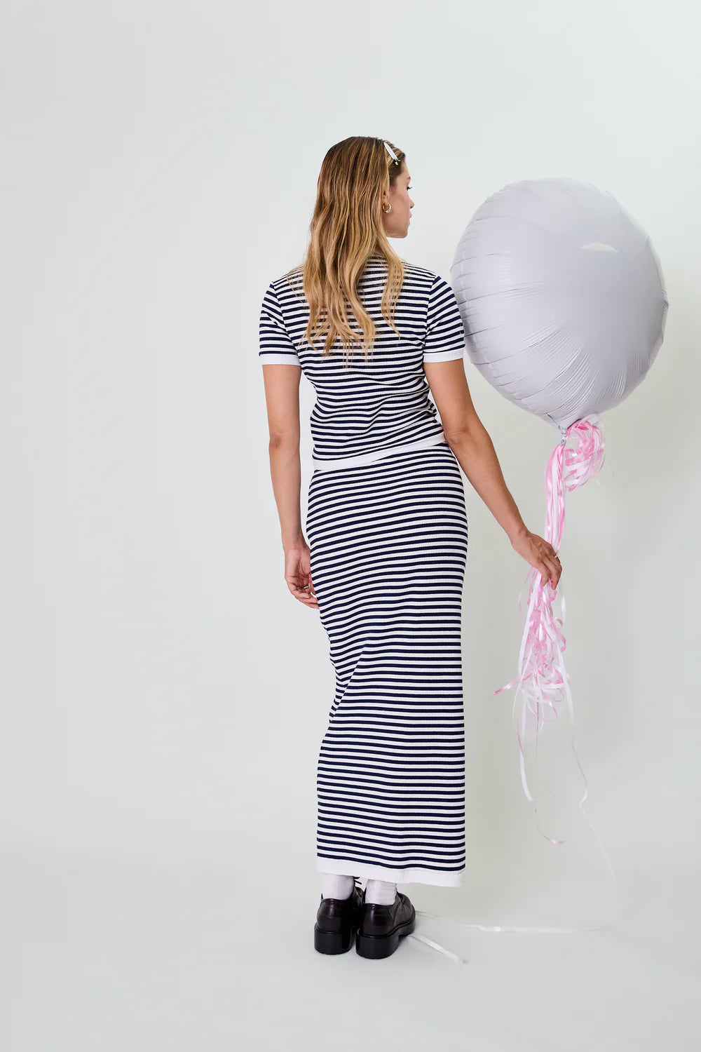 OH APRIL Lior Striped Skirt Blackberry