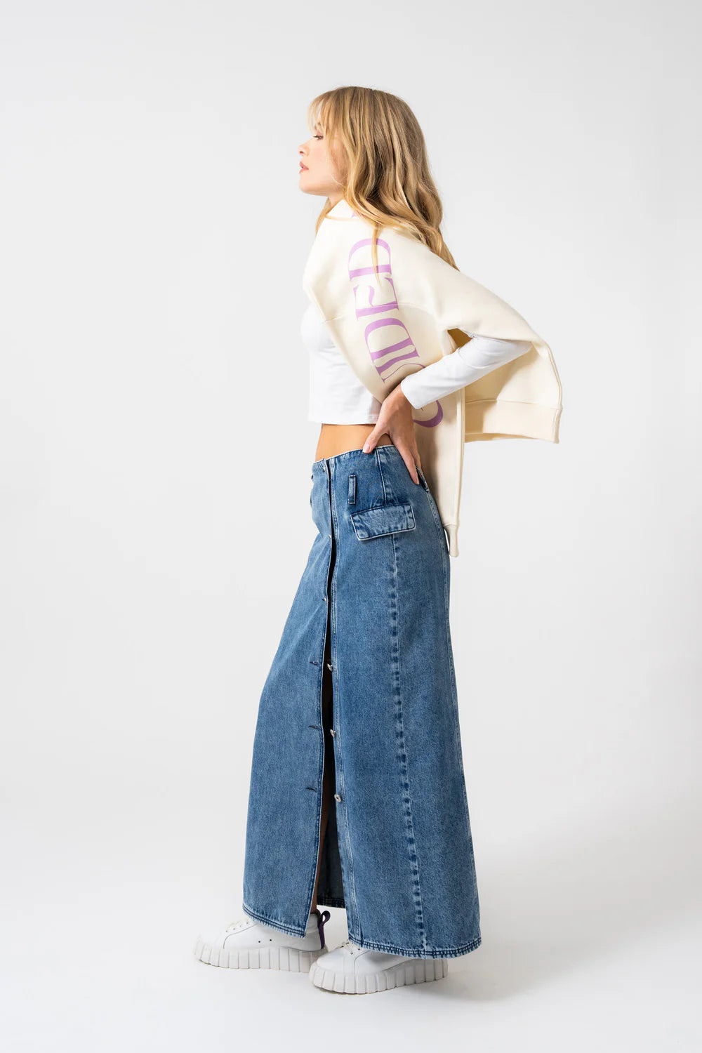 OH APRIL Aspen Denim Skirt blue