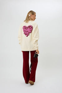 OH APRIL OV Sweater Nostalgia Heart Off White