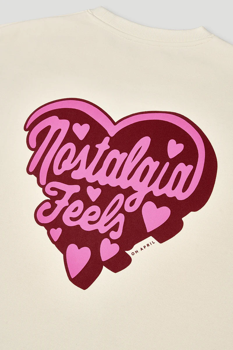 OH APRIL OV Sweater Nostalgia Heart Off White
