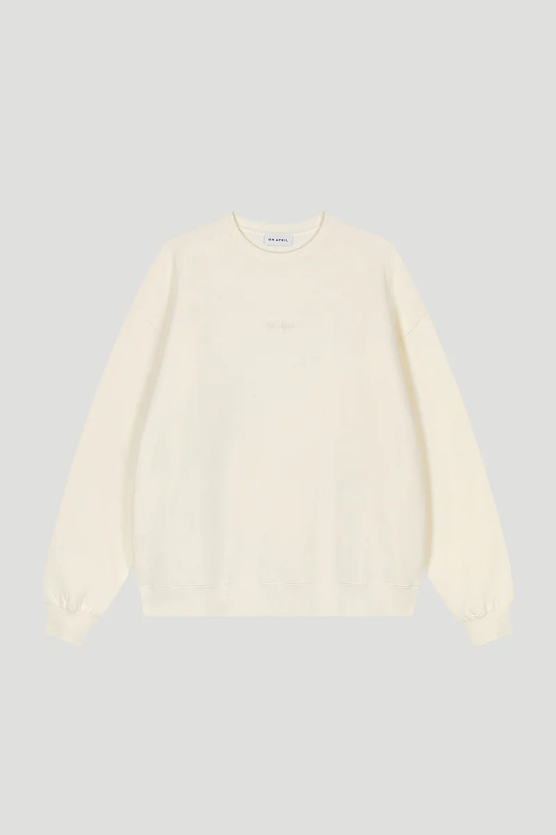 OH APRIL OV Sweater Nostalgia Heart Off White