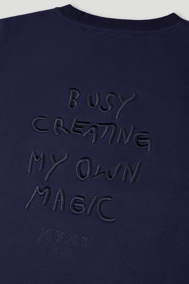 OH APRIL Oversized Sweater Magic Blackberry