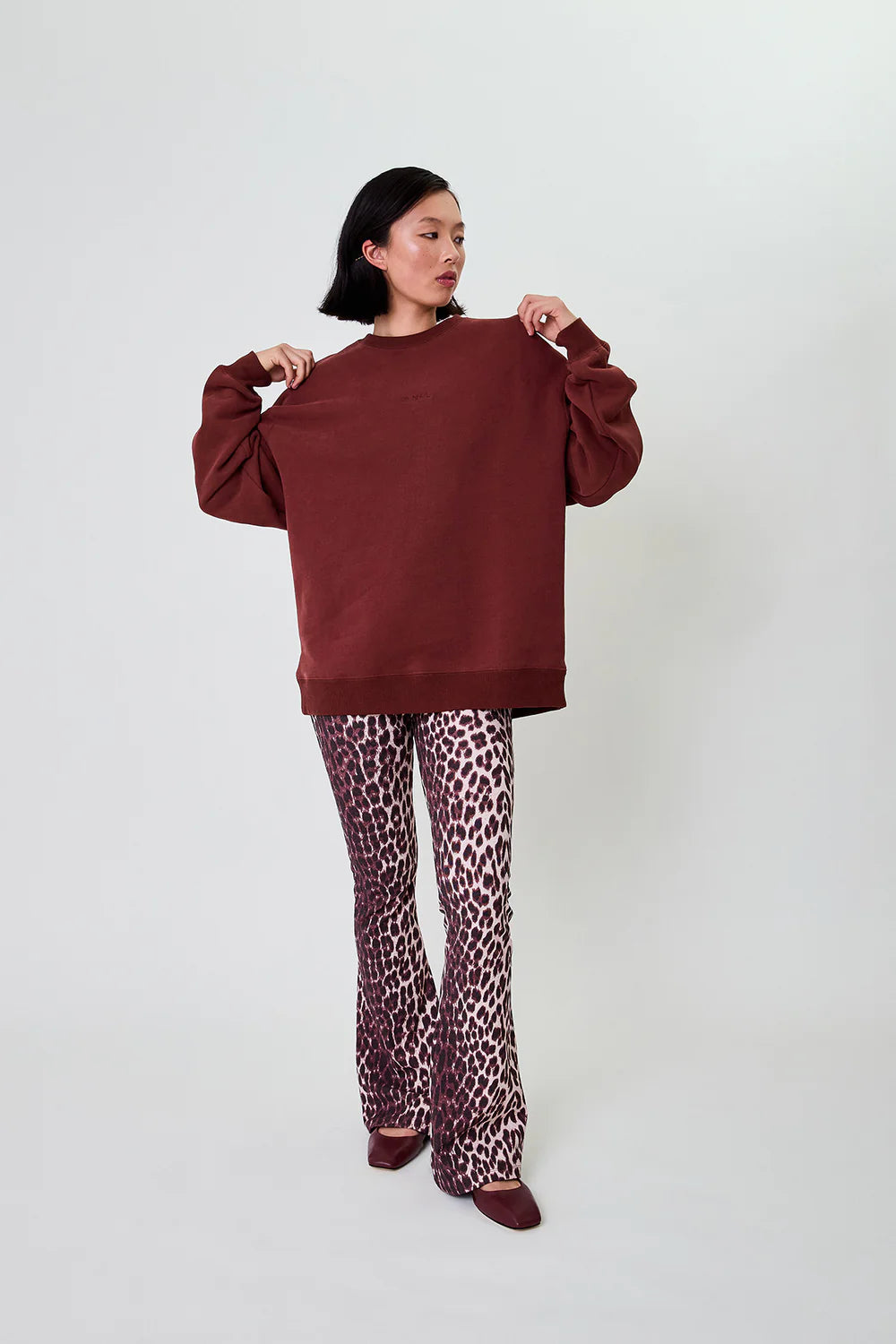 OH APRIL Oversized Sweater Muse Cherrywood