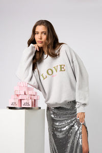 OH APRIL Regular Sweater Love Grey Melange