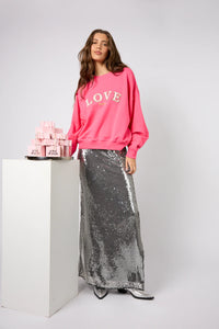 OH APRIL Regular Sweater Love Dark Rose