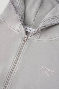 OH APRIL Rosina Zipper Sweater Light Grey Acid