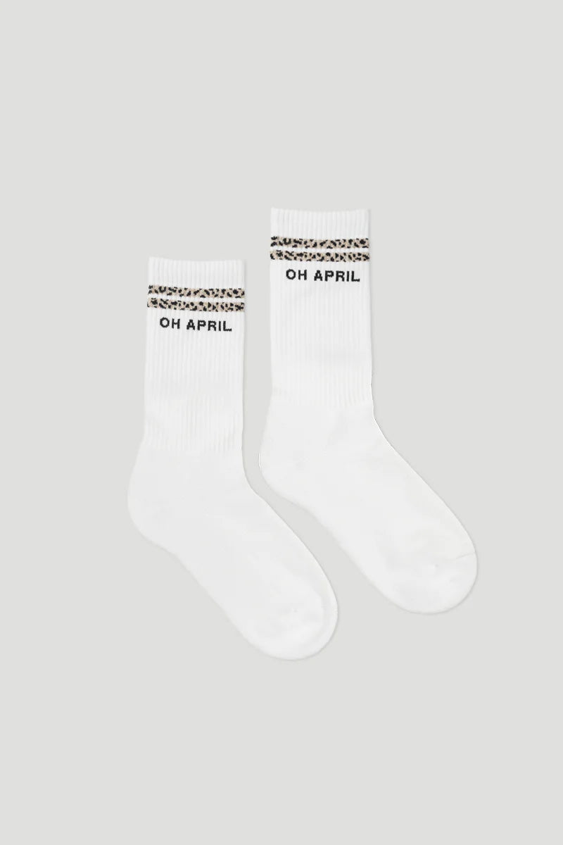 OH APRIL Socks Stripes white/leo