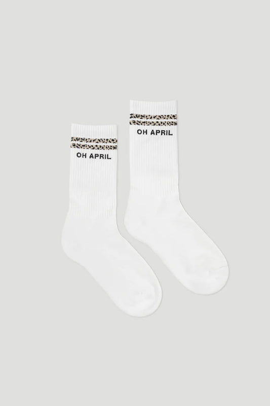 OH APRIL Socks Stripes white/leo