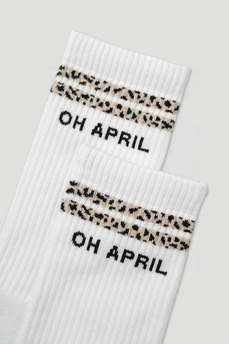 OH APRIL Socks Stripes white/leo