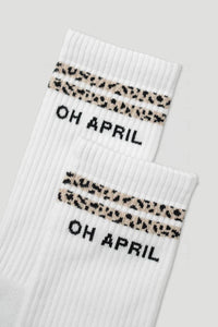 OH APRIL Socks Stripes white/leo