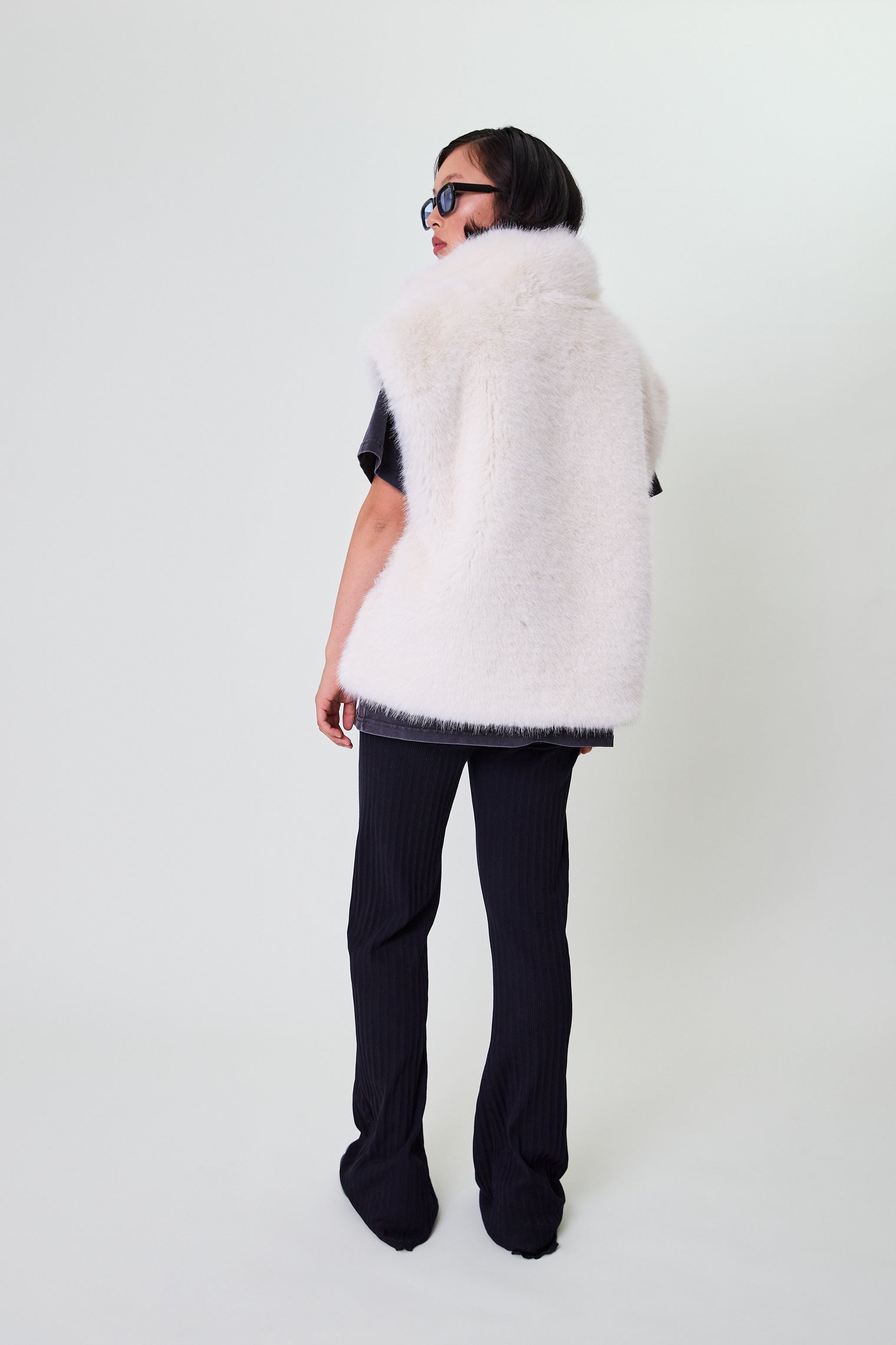 OH APRIL Trixie Fur Vest Ivory