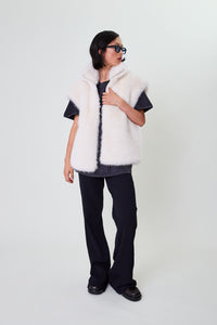 OH APRIL Trixie Fur Vest Ivory