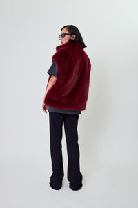 OH APRIL Trixie Fur Vest Cherrywood