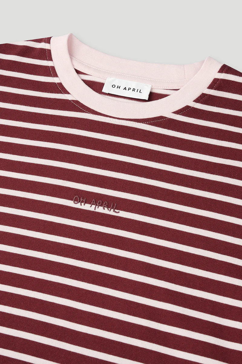 OH APRIL Venetia Striped Longsleeve Cherrywood