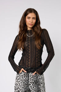 OH APRIL Zahara Lace Longsleeve Black