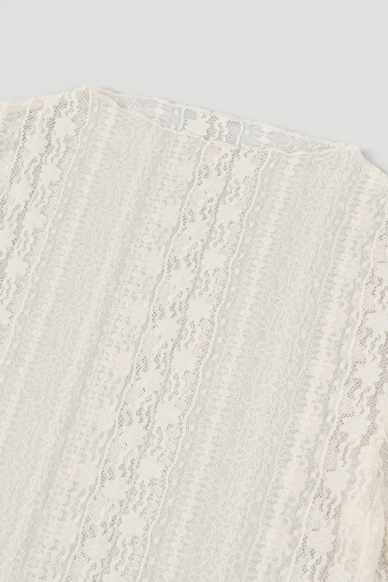 OH APRIL Zahara Lace Longsleeve Off White
