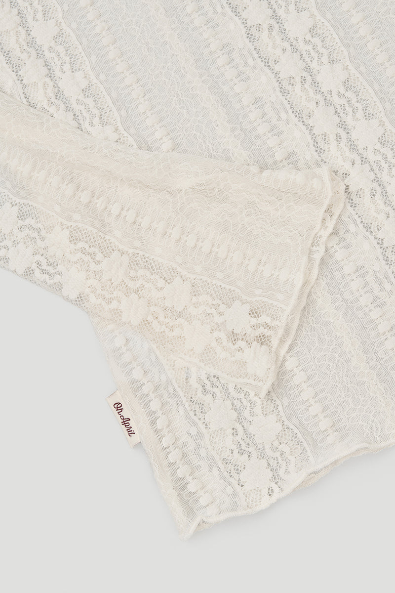 OH APRIL Zahara Lace Longsleeve Off White