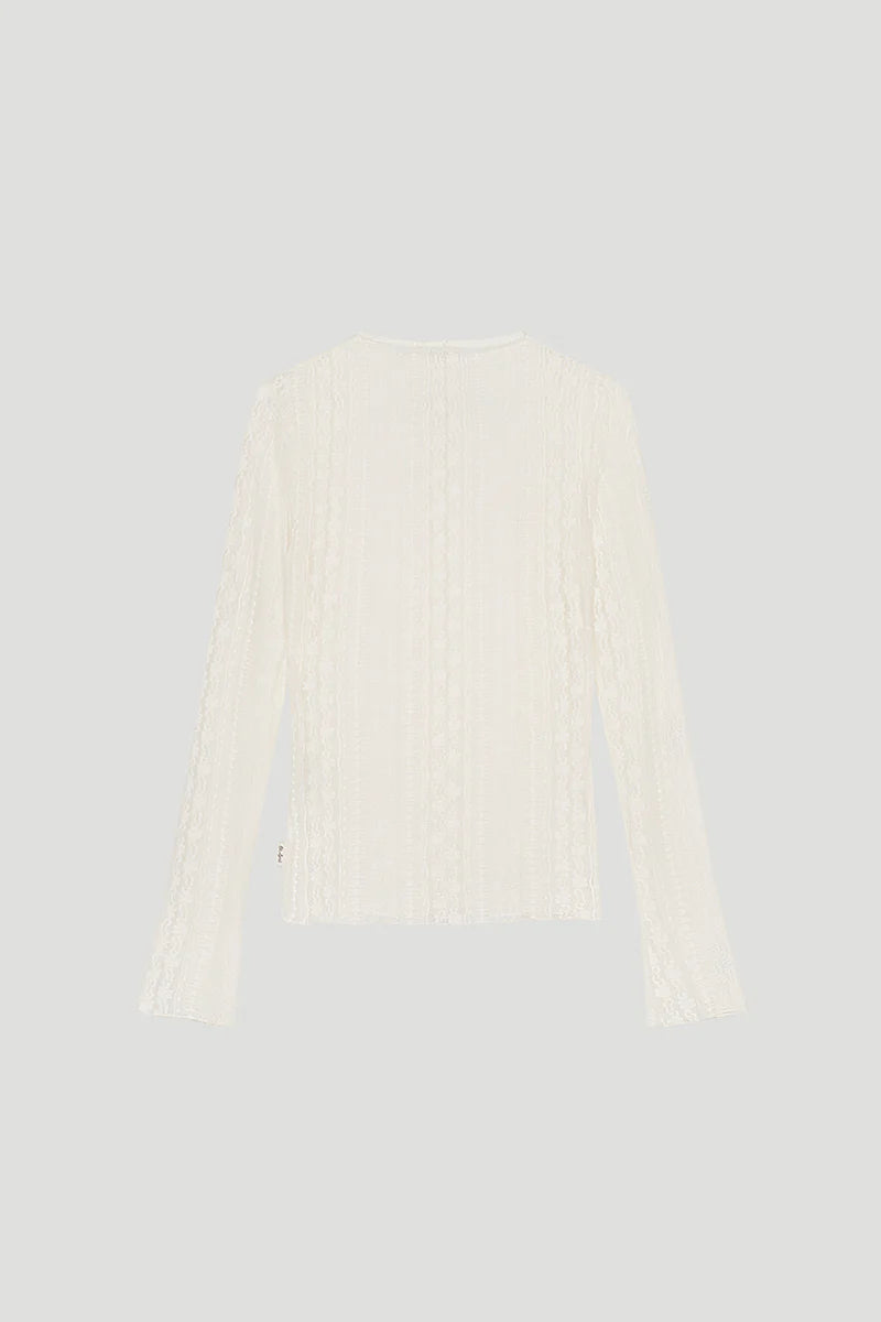 OH APRIL Zahara Lace Longsleeve Off White