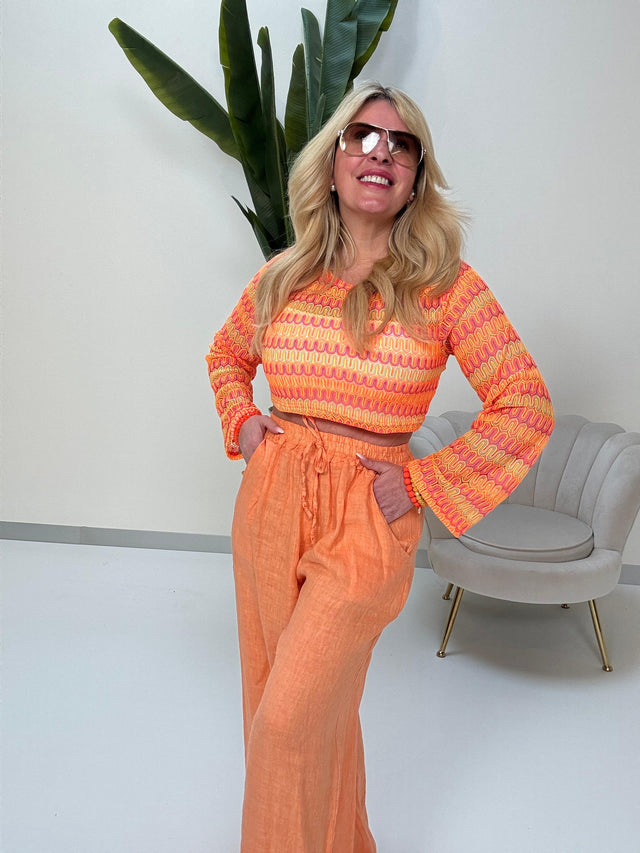 Leinenhose orange PURE COMFORT