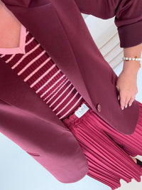 Ripp Top burgundy/rosa