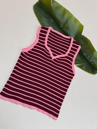 Ripp Top burgundy/rosa